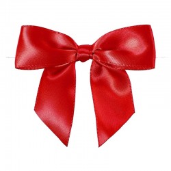 Attaches Noeuds Satin Rouge