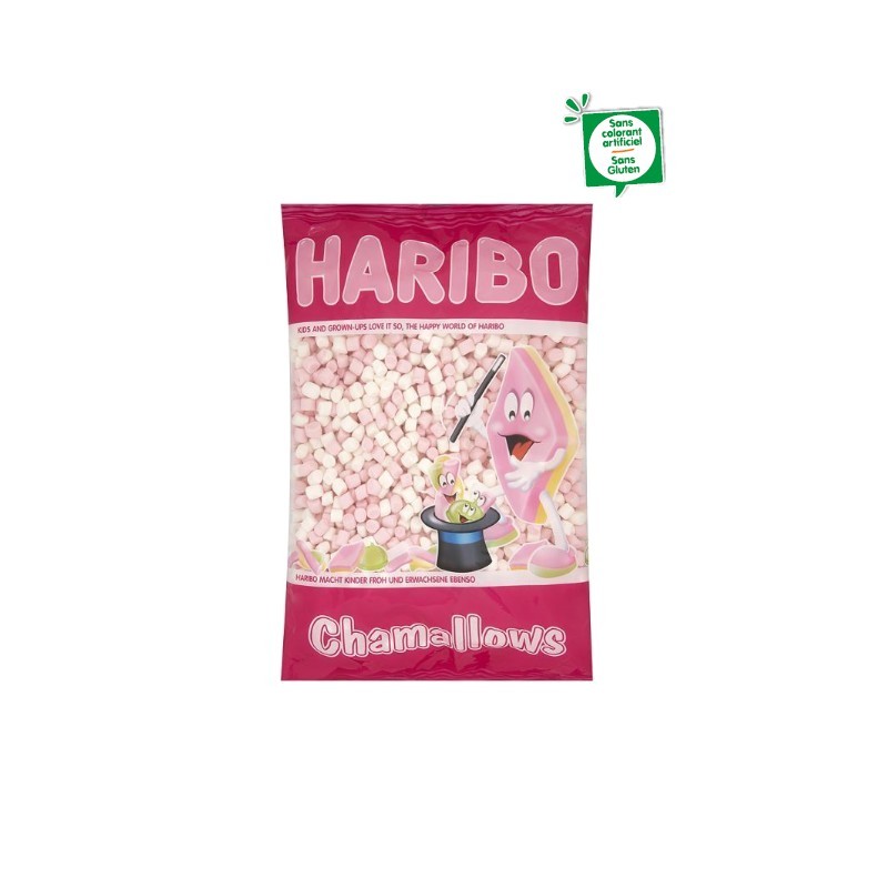 Haribo Chamallows Minis Rose Et Blanc 1Kg - haribo