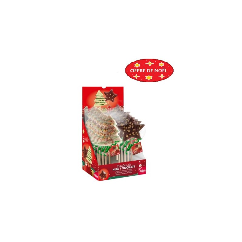 Sucettes Mallow & Chocolat Etoile Arbre noel chocolat