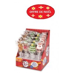 Sucettes Mini Santa Jelly Pop 4 personnages noel guimauve