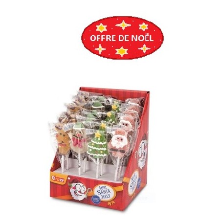 Sucettes Mini Santa Jelly Pop 4 personnages noel guimauve