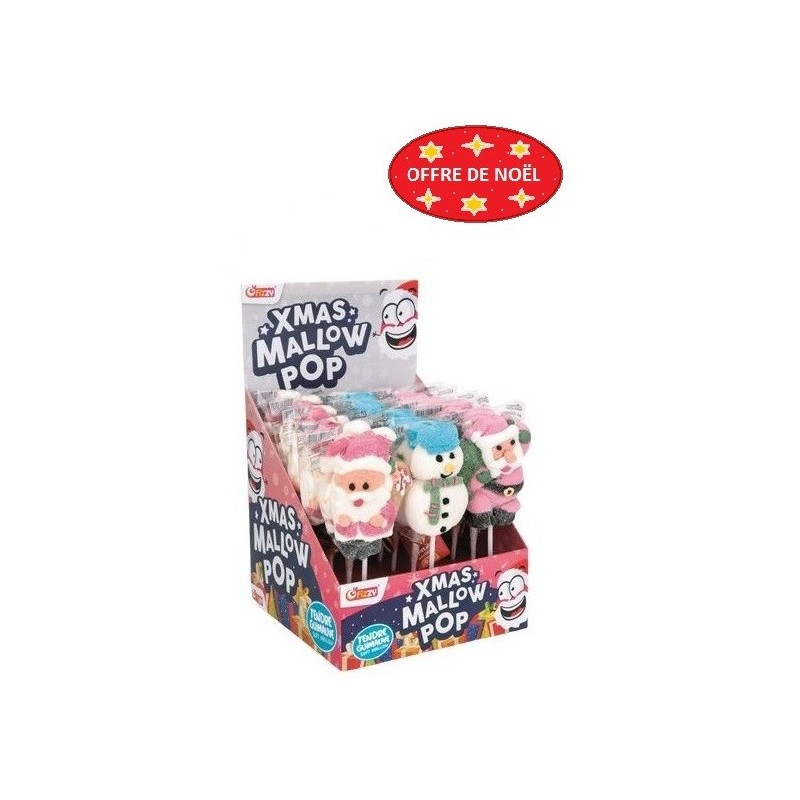 Sucettes guimauve X ' Mas Mallow Pop personnage decoration noel