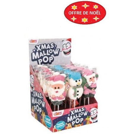 Sucettes guimauve X ' Mas Mallow Pop personnage decoration noel