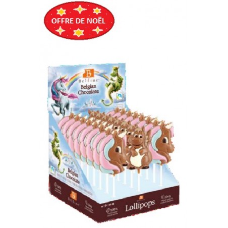 Sucettes Lollipops Licorne & Dragon mignonne chocolat colorés