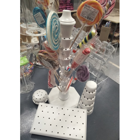 SAMSYOKI Lot De 2 Présentoirs Cake Pops 21 Trous En Acrylique Transparent – Support Sucettes Avec 100 Bâtonnets, 100 Sachets Et Attaches – Idéal Mariage, Anniversaire, Noël