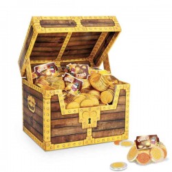 coffre pièce carton couleurs pirate chocmonnaie 80 filets de 30gr