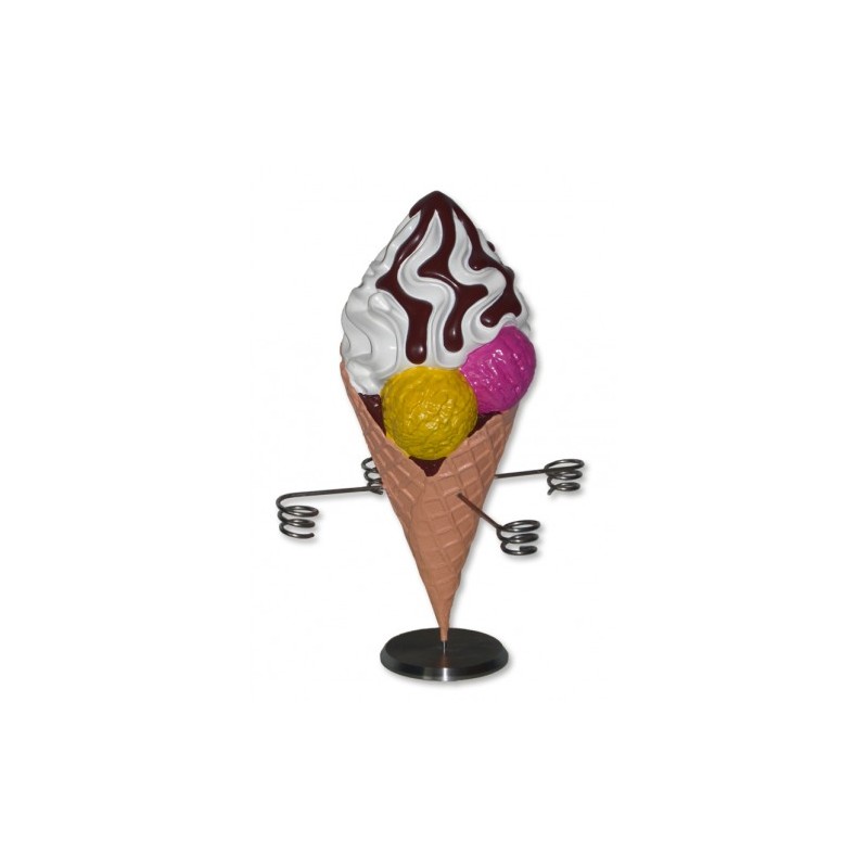 Présentoir Glace Inox 4 Cônes Porcelaine