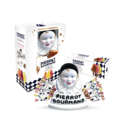 coffret buste décoratif présentoir pierrot gourmand 40 sucettes caramel fruit bonbon ancien décoration comptoir