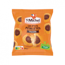 petit sachet individuel st michel 80 gr gourmand feuilleté au chocolat farine de blé français sans huile de palme biscuiterie