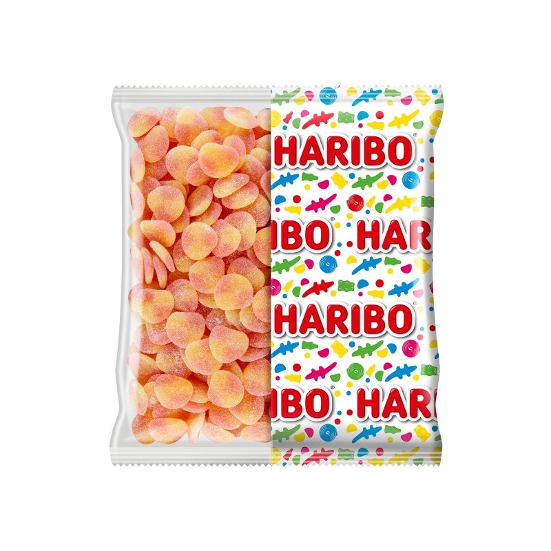 happy peaches haribo bonbon gélifié acidulé à la pêche sachet vrac 2kg