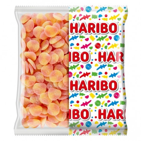 happy peaches haribo bonbon gélifié acidulé à la pêche sachet vrac 2kg