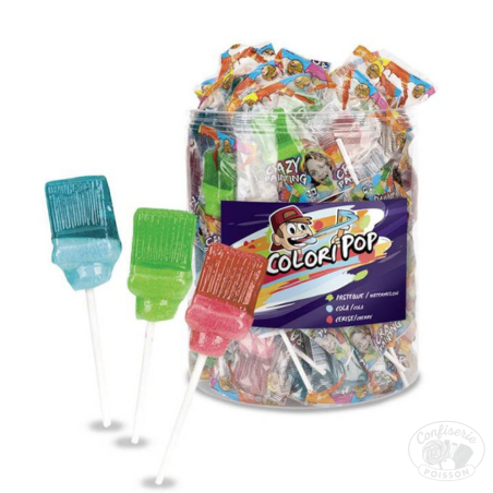 tubo 100 sucettes couleurs coloripop fizzy petite modele fun forme de pinceaux tubo 100 sucettes couleurs coloripop fizzy petite modele fun forme de pinceaux