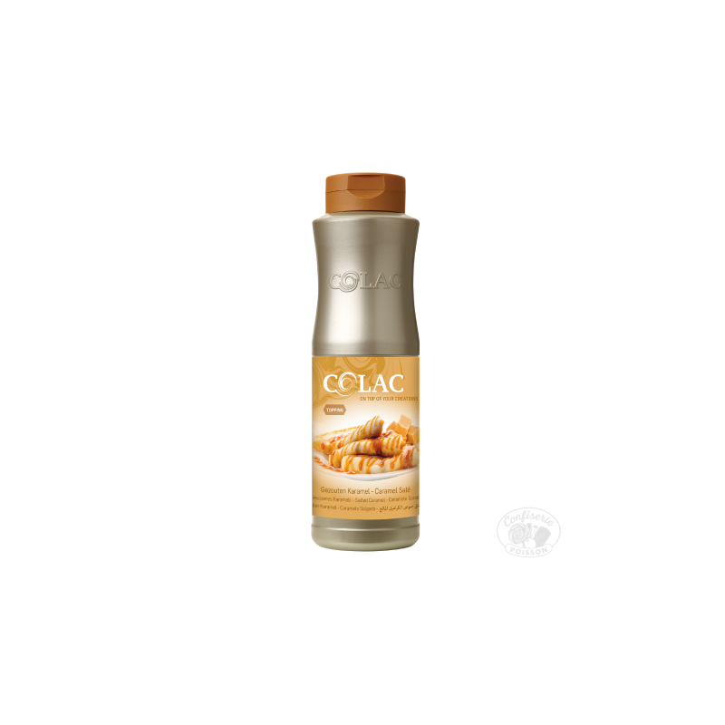 bouteille de 1kg de topping caramel au beurre salé colac