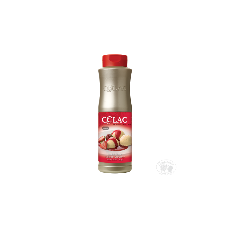 bouteille colac 1kg coulis fruit rouge fraise topping glace gaufre et crêpes