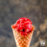 illustration colac coulis fruit rouge fraise topping glace gaufre et crêpes