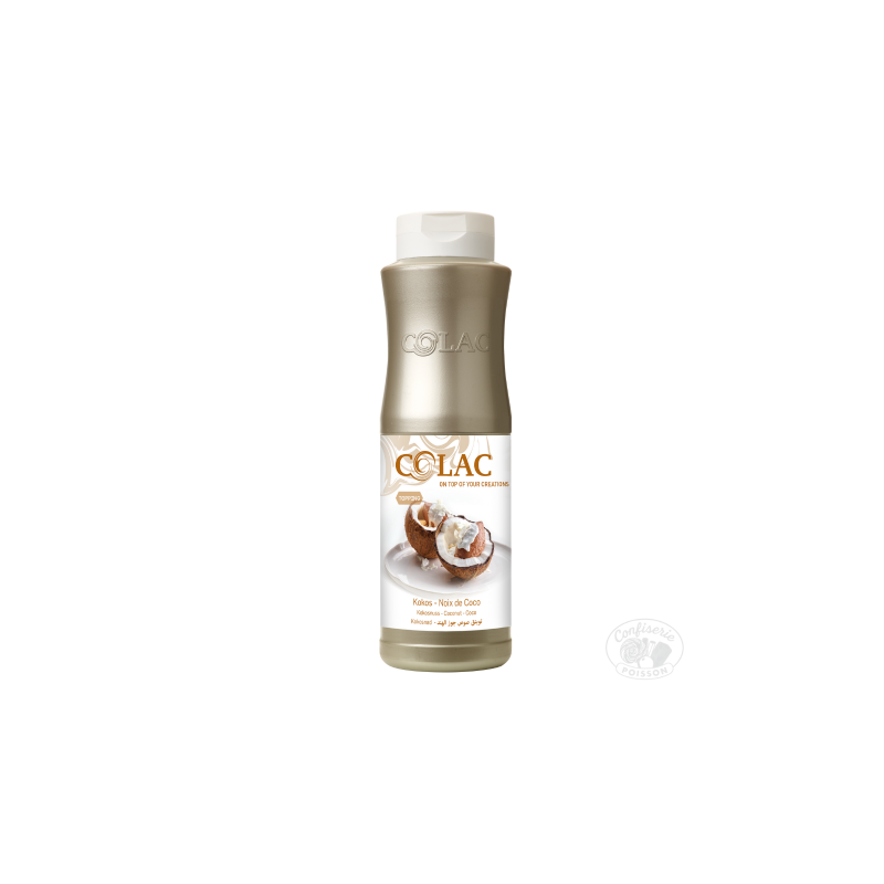 bouteille 1kg topping noix de coco garniture glace crepe et gaufre dessert professionnel