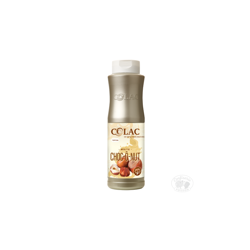 bouteille 1kg topping colac garniture pour dessert professionnels glace crepe et gaufre pate a tartine bueno blanc