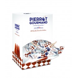 Boite de 100 Sucettes Caramel Plate Pierrot Gourmand