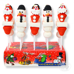 sucettes guimauve 20 unités pere noel et bonhomme de neige