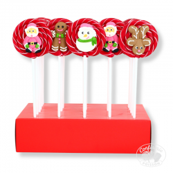 presentoir sucette santa joyful christmas artesan sucre cuit noel 60g