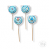sucette santa bleu christmas artesan sucre cuit noel 60g