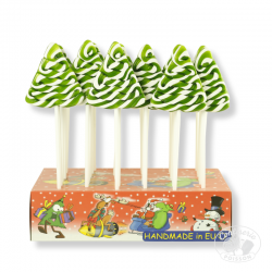 presentoir sucette sapin vert christmas artesan sucre cuit noel 60g