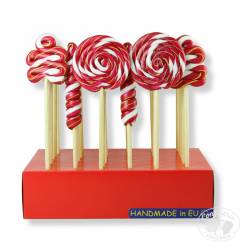 presentoir sucette rouge lolly golden stripes artesan sucre cuit noel 60g