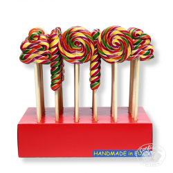 presentoir sucette rouge lolly tutti couleurs artesan sucre cuit noel 40g