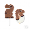 sucettes Lollipops dinosaure chocolat Lait 25g noel