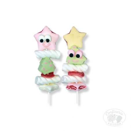 Brochette guimauve Christmas Tree & Shooting Star 30g Brochette guimauve Christmas Tree & Shooting Star 30g