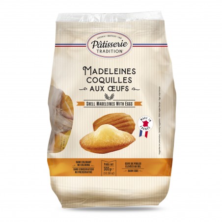 Madeleine Coquille Nature 300g Emballée – Pâtisserie Moelleuse