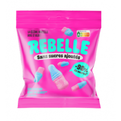 Bonbons Bouteilles Roses et Bleues Sans Sucre REBELLE 50G BOITE DE 12