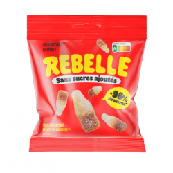 Bonbons bouteille cola Sans Sucre REBELLE 50g boite de 12